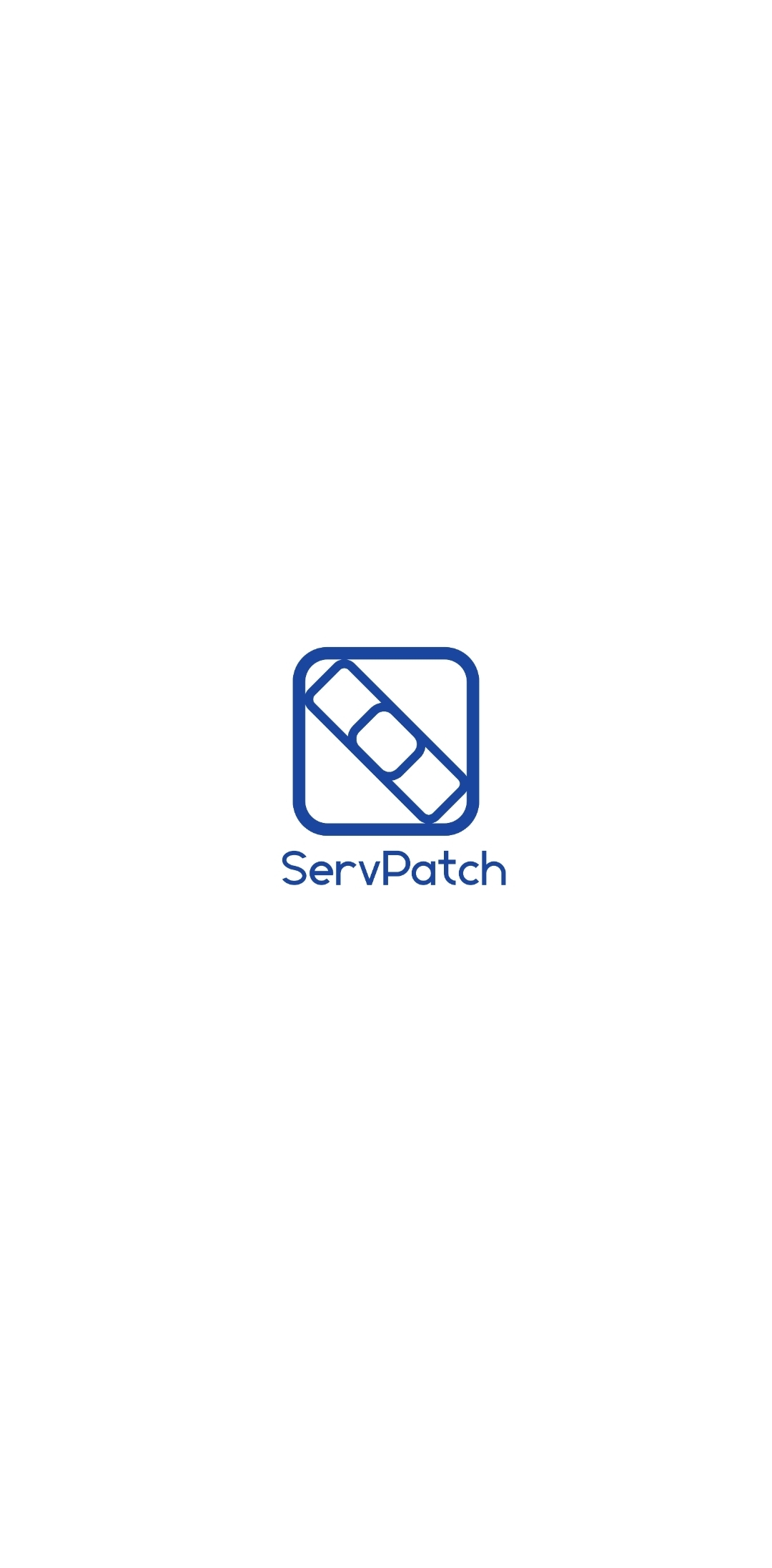 ServPatch app opening screen